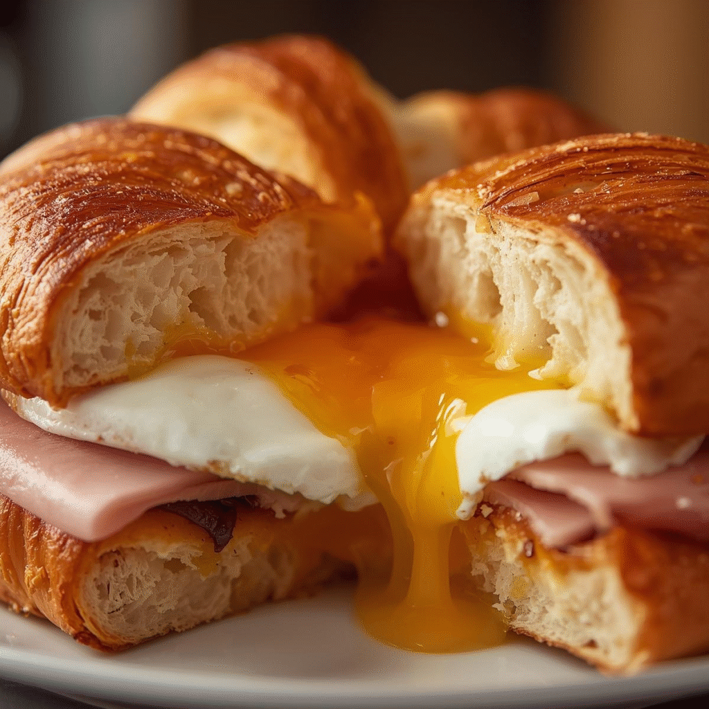 Egg and Ham Breakfast Sandwich That Tastes Better Than Takeout image