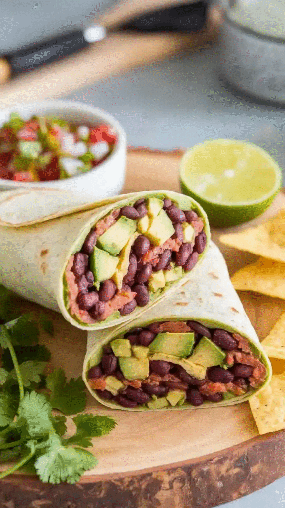 How to Make Healthy Black Bean & Avocado Wraps in 10 Minutes or Less image
