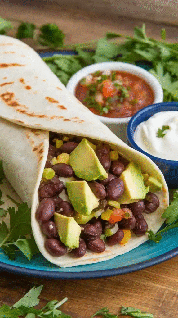 How to Make Healthy Black Bean & Avocado Wraps in 10 Minutes or Less image