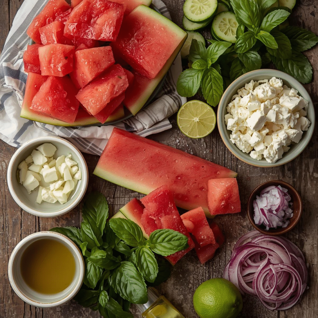 How to Make the Best Watermelon Salad Recipe – Fresh, Juicy & Healthy image