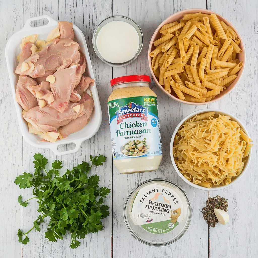 The Best Crockpot Garlic Parmesan Chicken Pasta You’ll Ever Try image