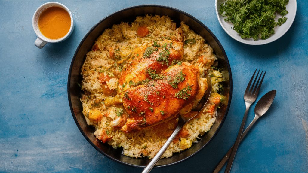 How to Make Creamy Smothered Chicken & Rice in Under an Hour image