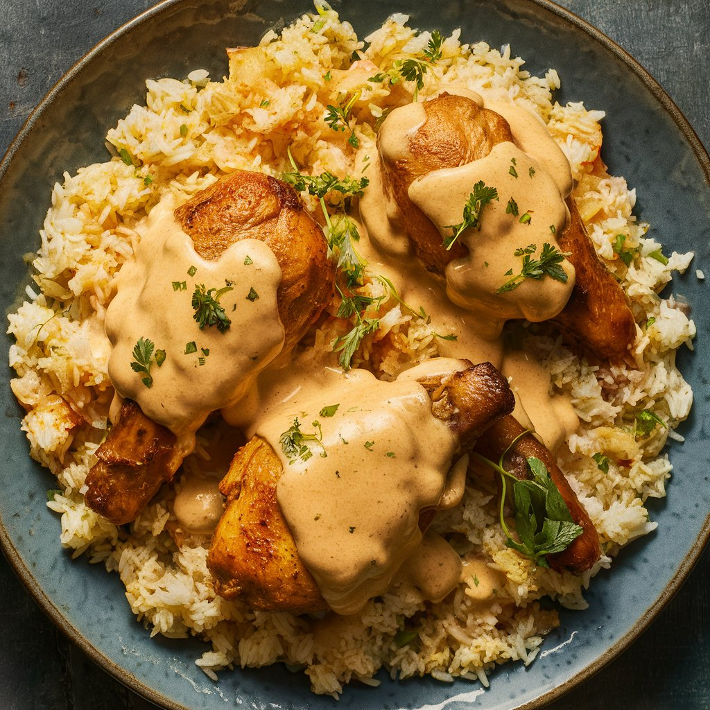 How to Make Creamy Smothered Chicken & Rice in Under an Hour image